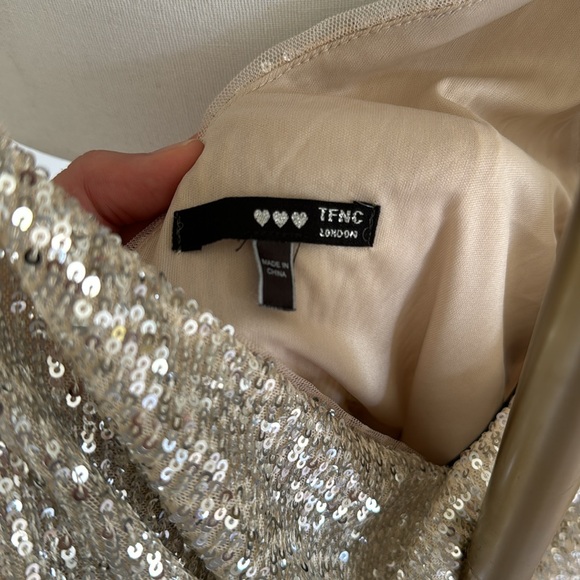 TFNC sequin embellished cowl midaxi high low wrap dress - Picture 6 of 6